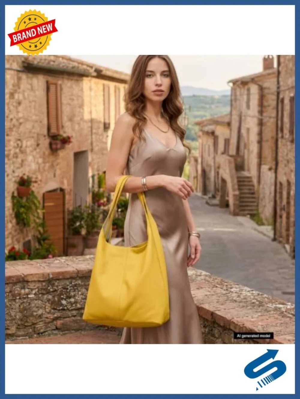 Genuine Leather Hobo Bag for Women Slouchy Shoulder Tote with Zipper